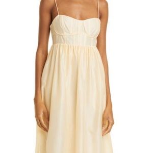 NWT Ulla Johnson Organza - Mariza Spaghetti Strap Dress in Ecru